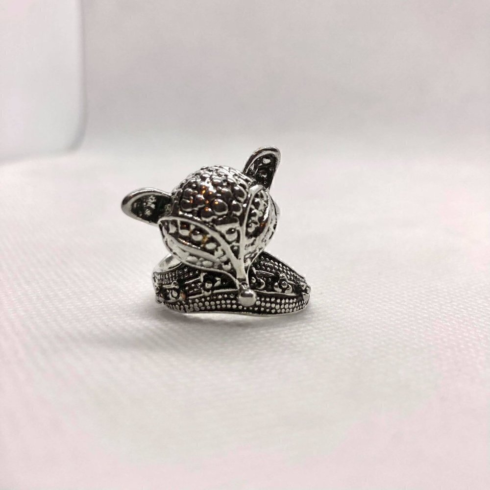 Antique Silver Plated Fox Ring Size 7.5 - Picture 7 of 10